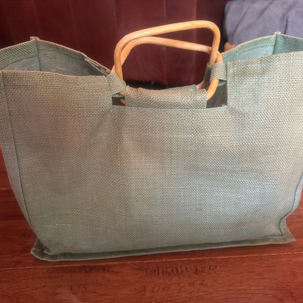 Tote Bag with Wooden Handles